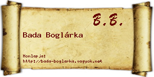 Bada Boglárka névjegykártya